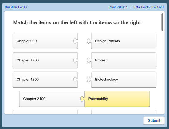 MPEP Chapter Number to Chapter Name Matching Quiz