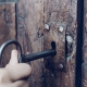 Key opening a door.