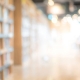 Lightened image of a library hallway.